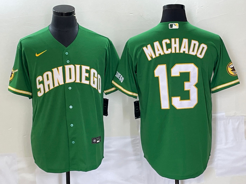 Men's San Diego Padres Manny Machado Green Replica Player Jersey