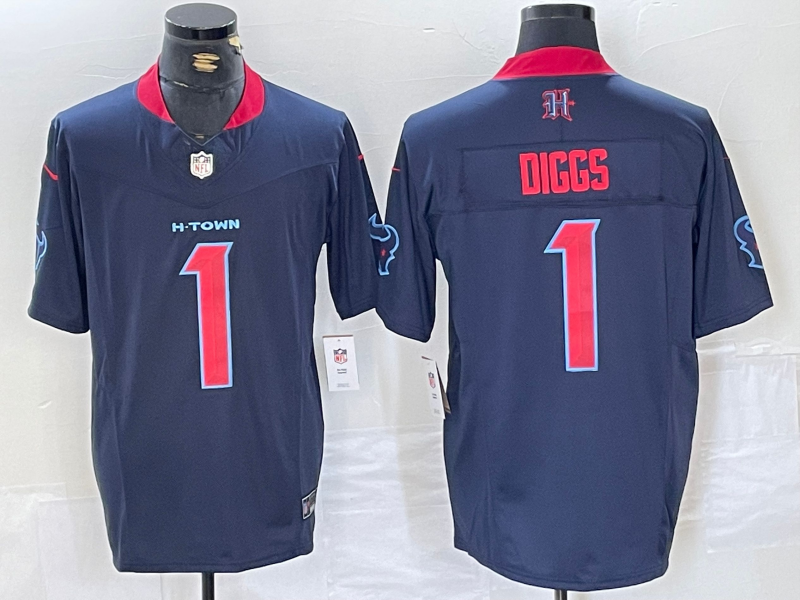 Men's Houston Texans Stefon Diggs Navy 2nd Alternate Game Jersey