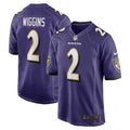 Nate Wiggins Baltimore Ravens  2024  Draft First Round Pick   Game Jersey - Purple