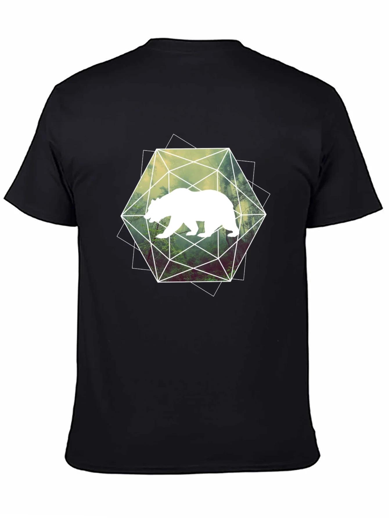 Geometric Bear Graphic Tee - Modern Style