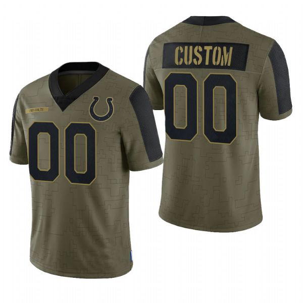 Custom1 Indianapolis Colts Olive 2022 Salute To Service Limited Football Jerseys