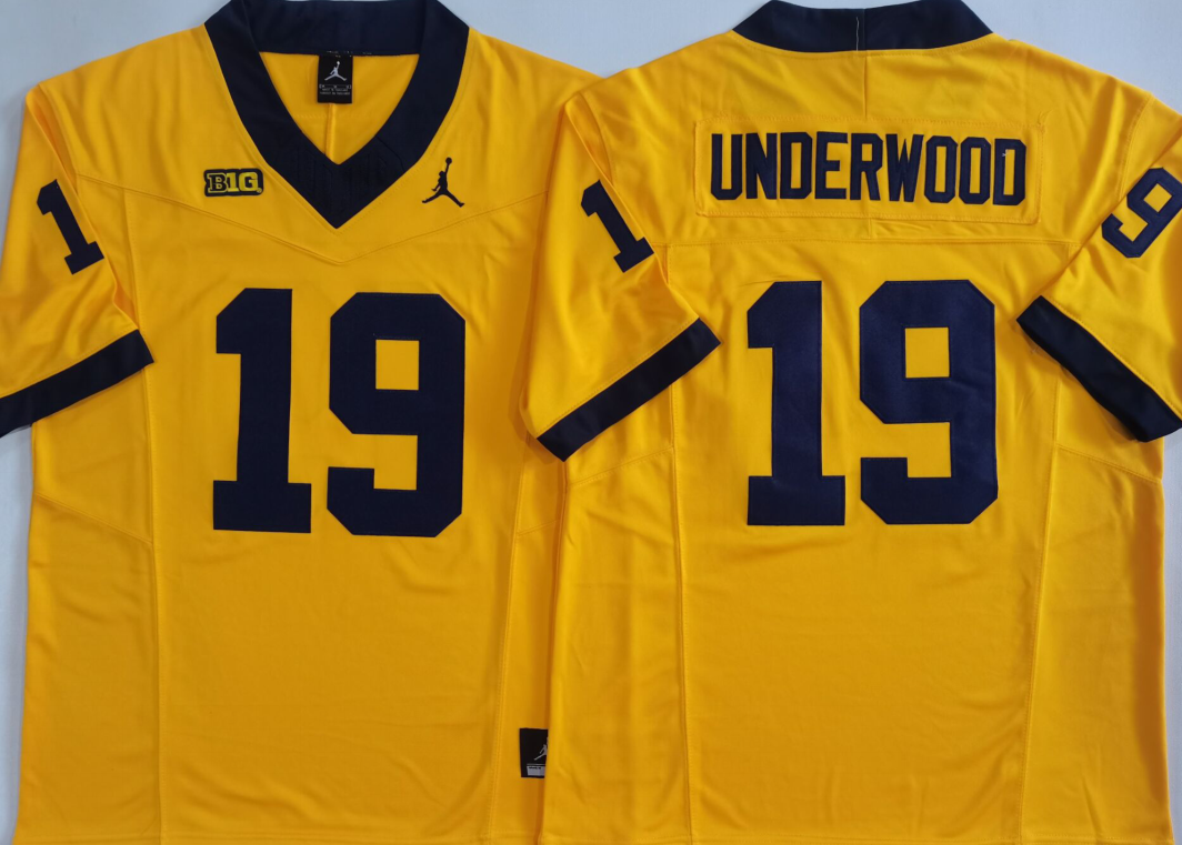 Men's Michigan Wolverines Bryce Underwood Yellow Player Jersey