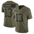 Men's San Francisco 49ers Brock Purdy  Olive 2025 Salute to Service Limited Jersey