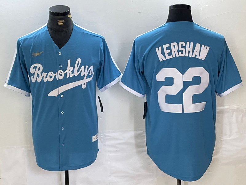 Men's Los Angeles Dodgers Clayton Kershaw Light Blue Alternate Cooperstown Collection Player Jersey