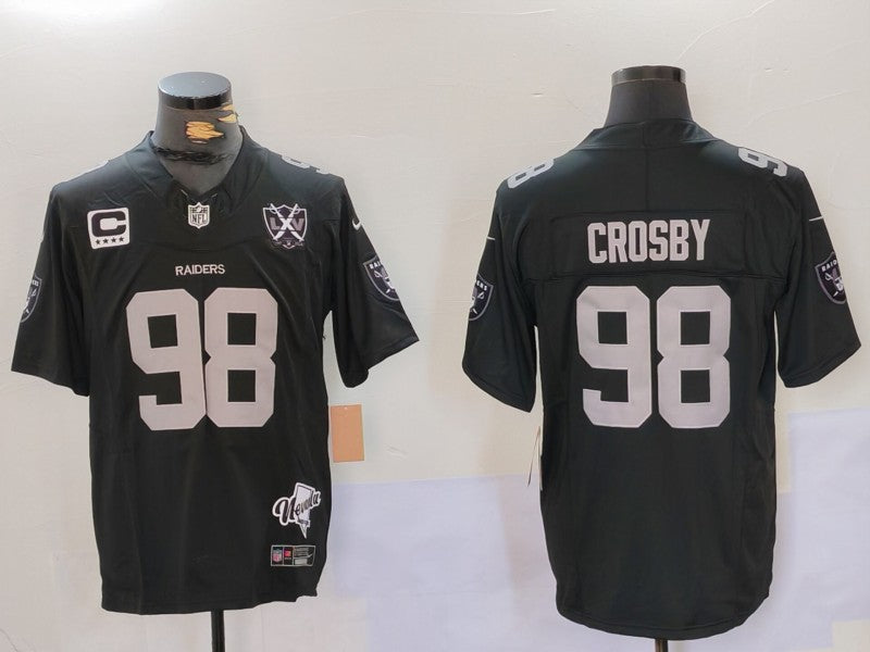 Men's Las Vegas Raiders Maxx Crosby Black 2024 Vapor F.U.S.E. Limited Jersey