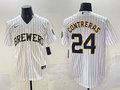 Men's Milwaukee Brewers William Contreras White Replica Player Jersey