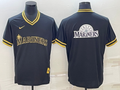 Men's Seattle Mariners Black Replica Team Jersey1