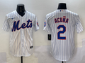 Men's New York Mets Luisangel Acuna #2 White Home Replica Player Jersey