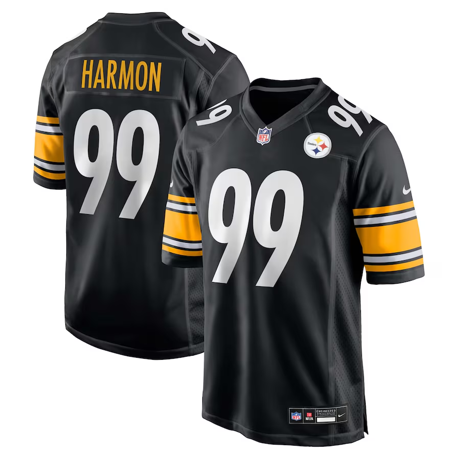 Men's Pittsburgh Steelers Derrick Harmon  Black 2025  Draft First Round Pick Game Jersey