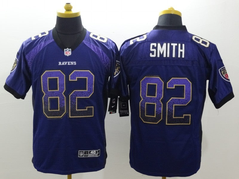 Men's Baltimore Ravens Torrey Smith #82 Purple Game Jersey1