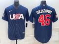 Men's 2023 World Baseball Classic #46 Paul Goldschmidt USA Navy Jersey1