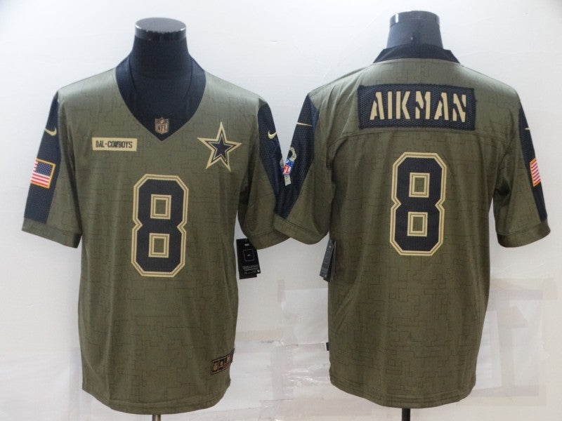 Men's Dallas Cowboys Troy Aikman Brown Game Jersey