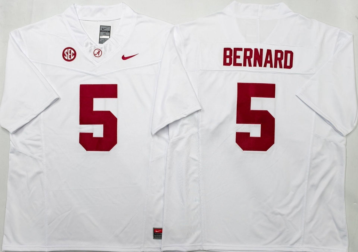 Men's Alabama Crimson Tide Germie Bernard White Player Game Jersey