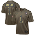 Youth New York Giants Malik Nabers  Olive 2025 Salute to Service Game Jersey