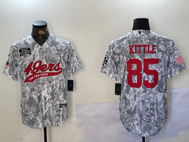 Men's San Francisco 49ers George Kittle #85 Arctic Camo Salute to Service Limited Jersey1