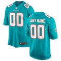 Men's Miami Dolphins Aqua Custom Game Jersey