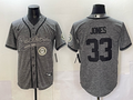 Men's Green Bay Packers Aaron Jones #33 Grey Game Jersey