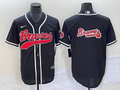 Men's Atlanta Braves Black Replica Team Jersey1 Joint Edition