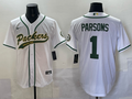 Men's Green Bay Packers Micah Parsons #1 White Game Jersey