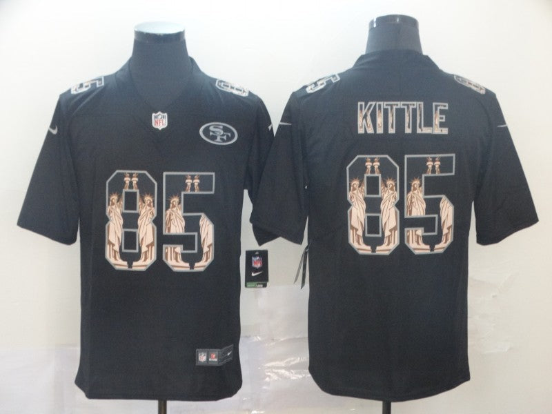 Men's San Francisco 49ers #85 George Kittle Black Player Game Jersey1
