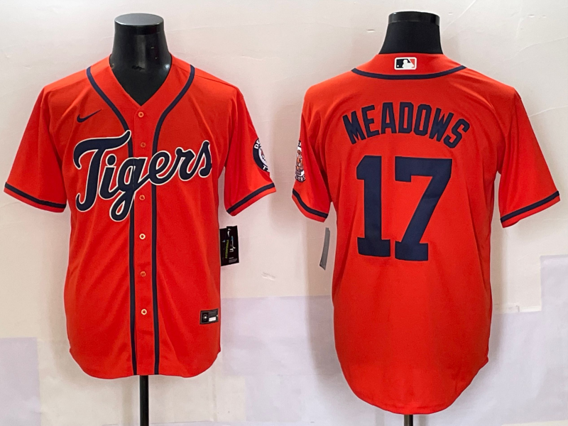 Men's Detroit Tigers Austin Meadows Orange Limited Player Jersey