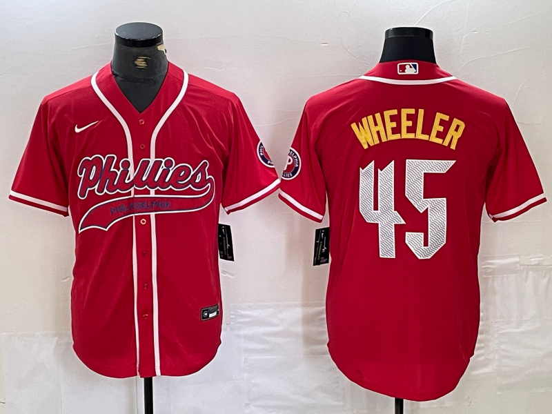 Men's Philadelphia Phillies Zack Wheeler Red Player Jersey Joint Edition