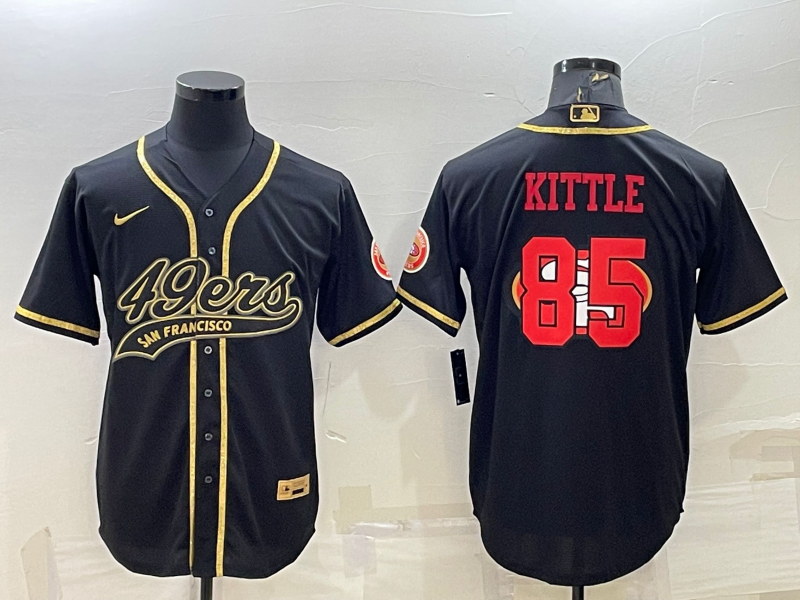 Men's San Francisco 49ers George Kittle #85 Black Game Player Jersey1 Joint Edition