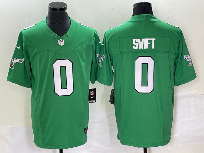 Men's Philadelphia Eagles D'Andre Swift #0 Kelly Green Game Jersey1