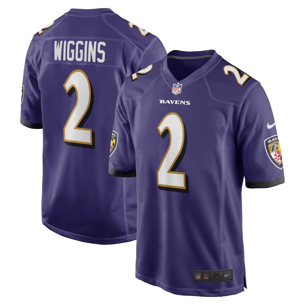 Baltimore Ravens Nate Wiggins Purple Player Game Jersey