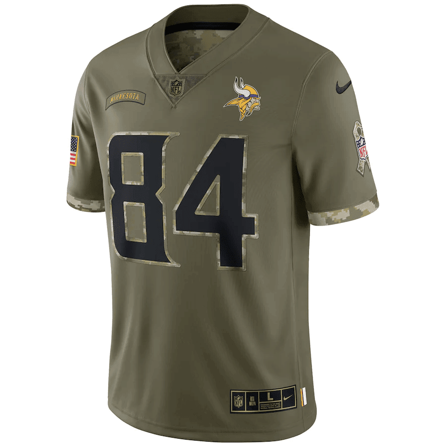 Randy Moss Minnesota Vikings 2022 Salute To Service Retired Player Limited Jersey - Olive
