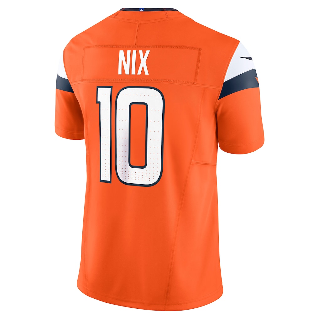 D.Broncos #10 Bo Nix Orange Vapor F.U.S.E. Limited Jersey