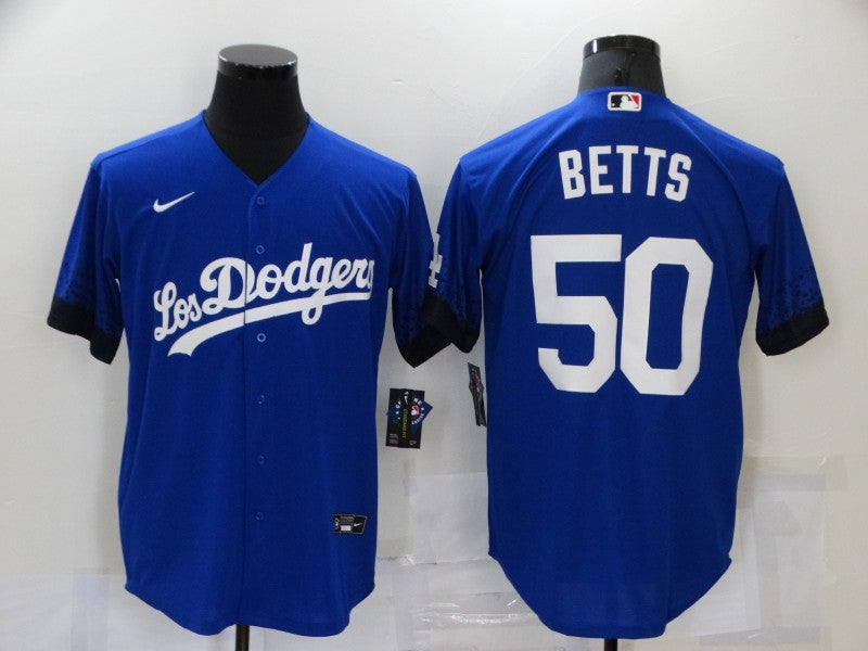 Men's Los Angeles Dodgers Mookie Betts #50 Blue Stitched Jersey1