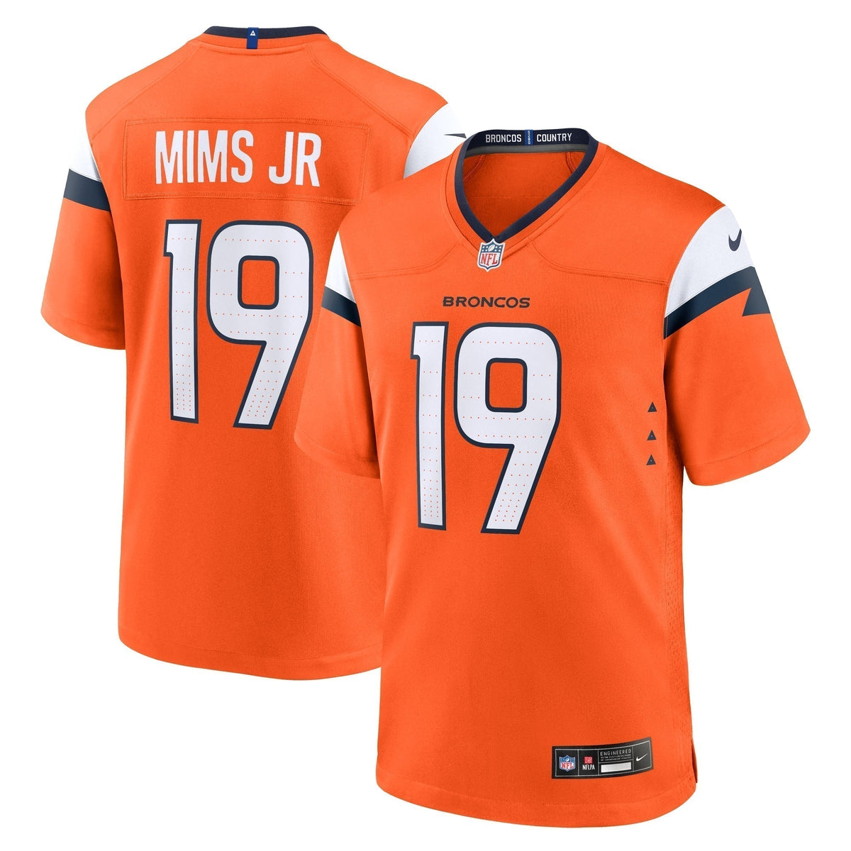 Marvin Mims Jr Denver Broncos  Team Game Jersey -  Orange