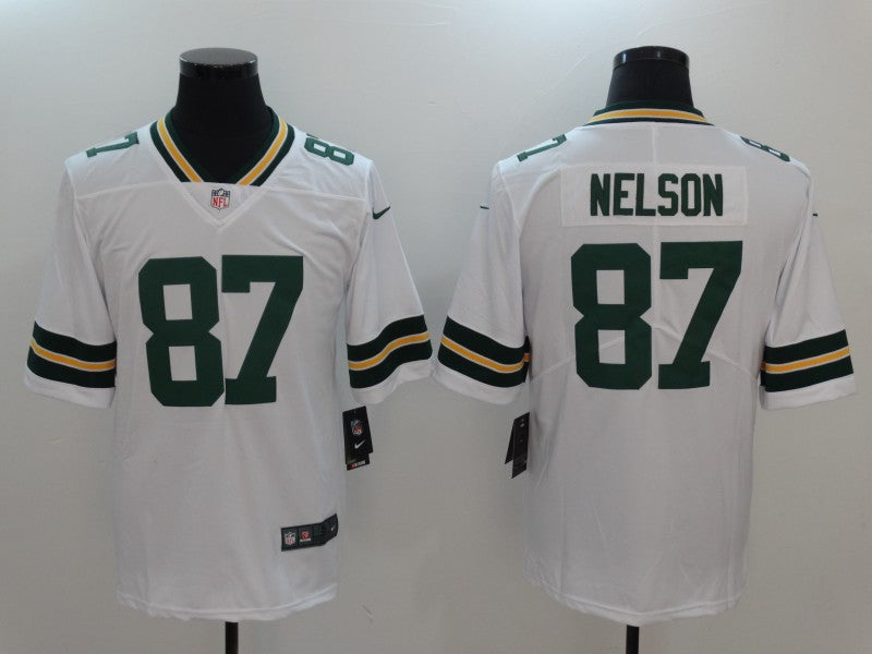 Men's Green Bay Packers Jordy Nelson White Game Player Jersey