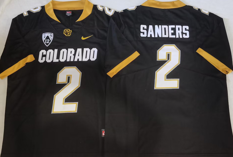 Men's Colorado Buffaloes Shedeur Sanders Black Player Game Jersey