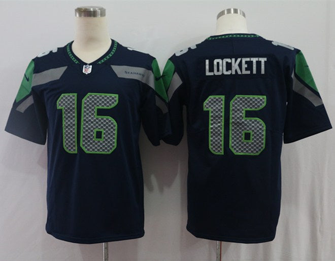 Men's Seattle Seahawks Tyler Lockett Navy Game Jersey