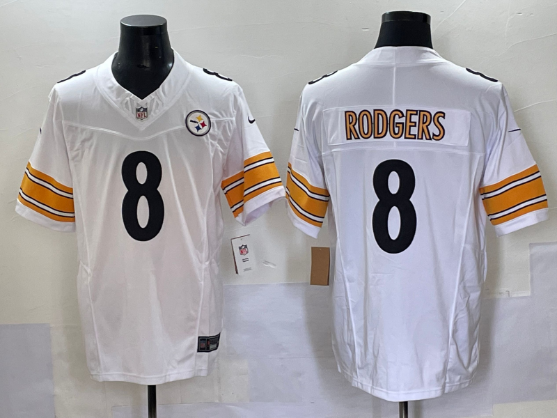 Men's Pittsburgh Steelers Aaron Rodgers #8 White Game Jersey