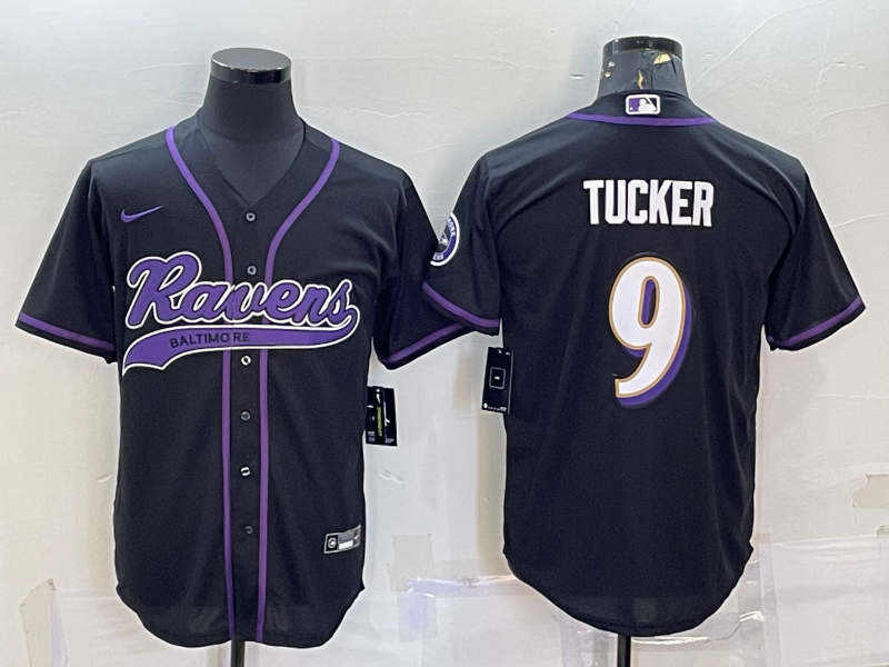 Men's Baltimore Ravens Justin Tucker Black Game Jersey Joint Edition