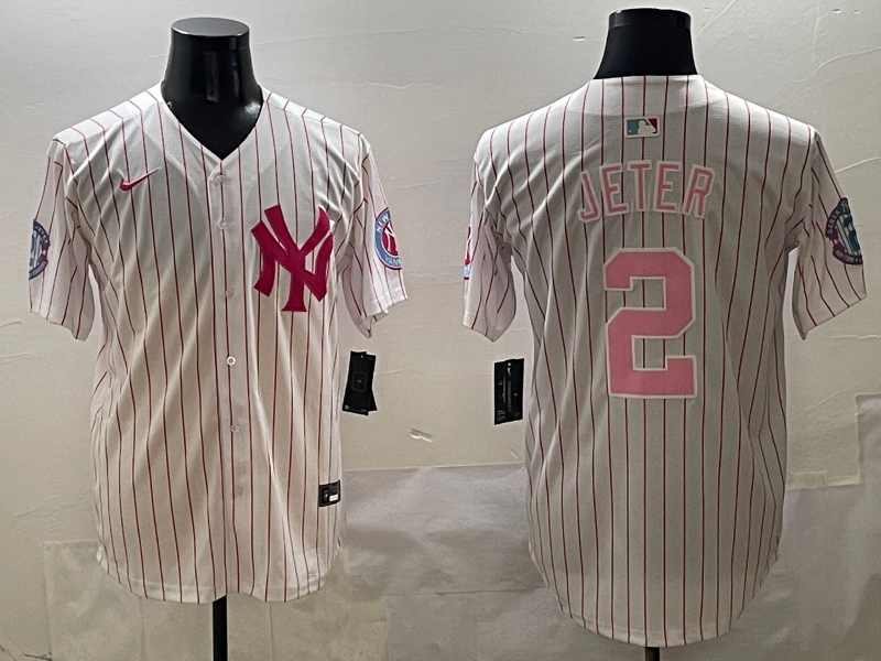Men's New York Yankees Derek Jeter White Team Game Jersey