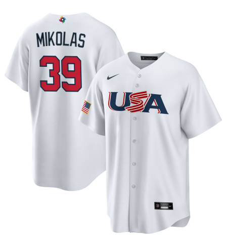Men's 2023 World Baseball Classic Miles Mikolas USA White Jersey