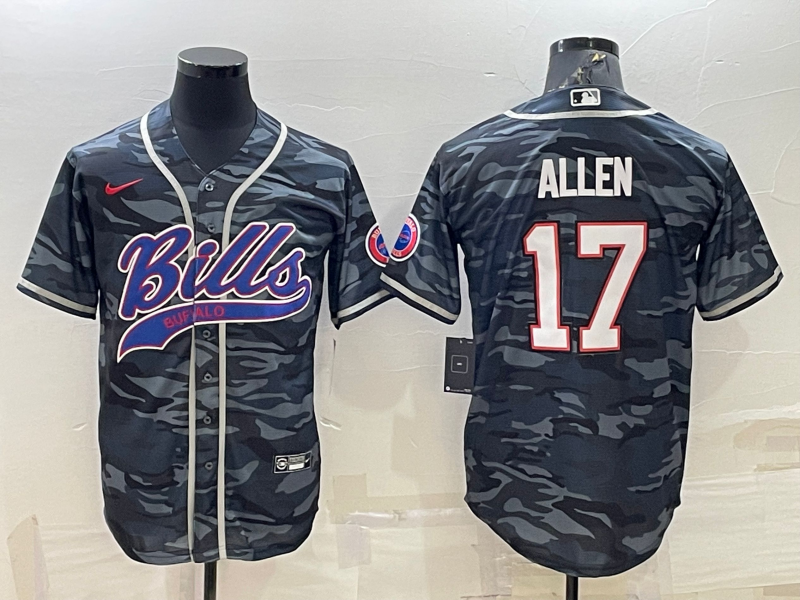 Men's Buffalo Bills Josh Allen Grey Camouflage Game Jersey Joint Edition