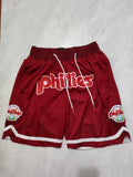 JUST DON Philadelphia Phillies Wine Red Pocket Shorts