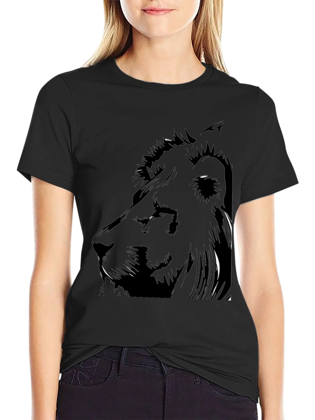 Lion Graphic Black Tee