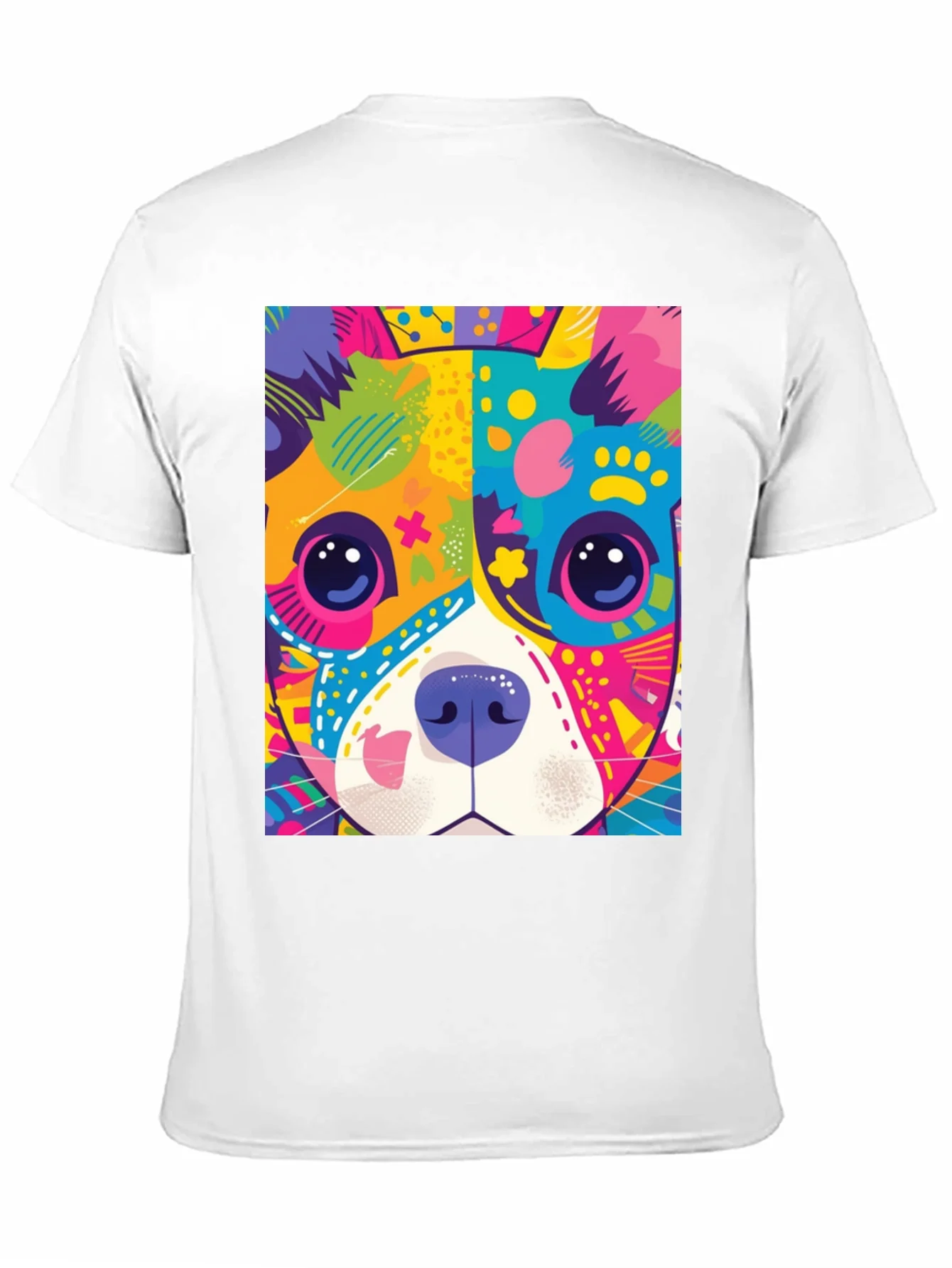 Vibrant Dog Graphic Tee - Pop Art Style