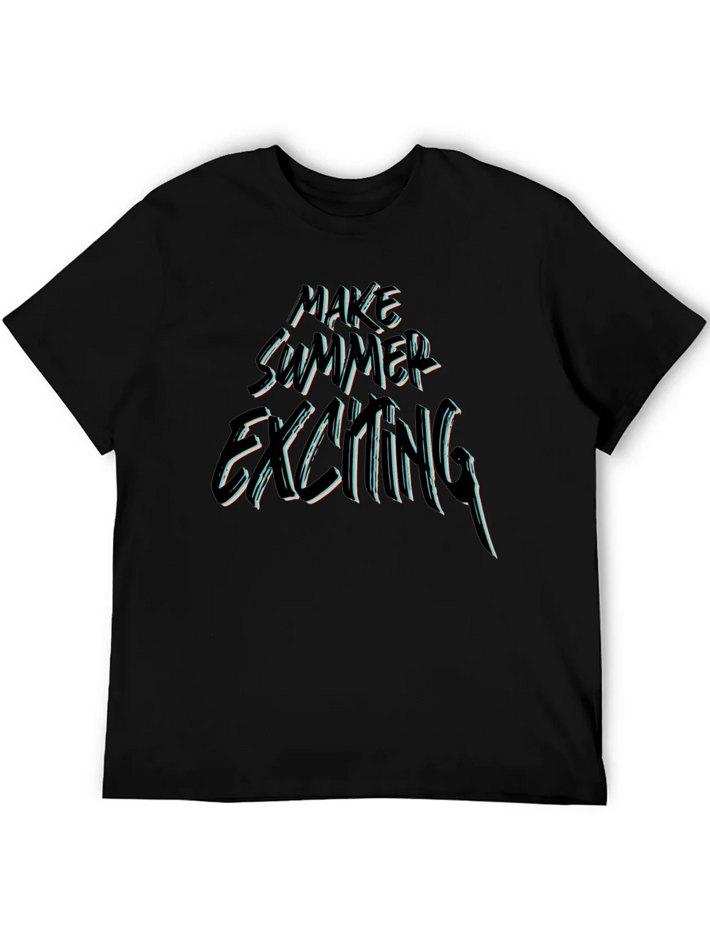 Make Summer Exciting Black Graphic Tee