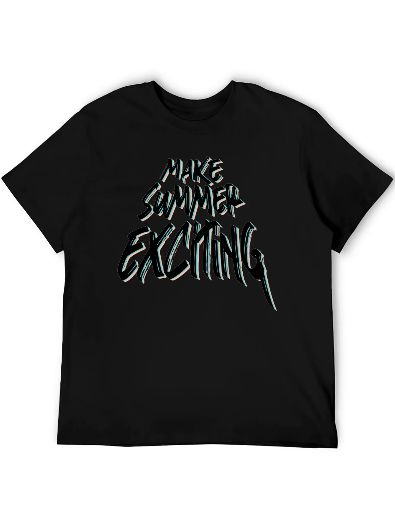 Make Summer Exciting Black Graphic Tee