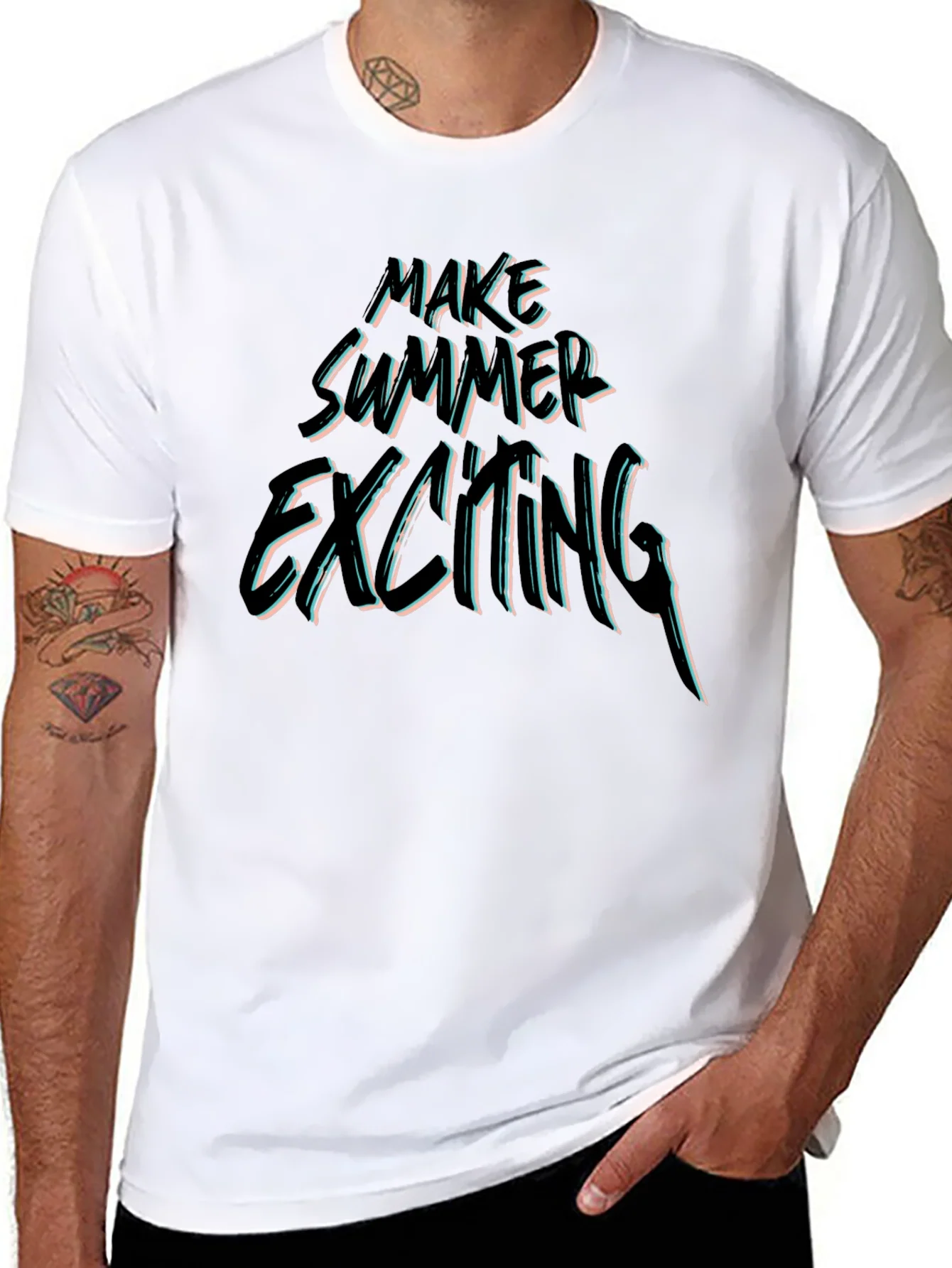 Make Summer Exciting Black Graphic Tee