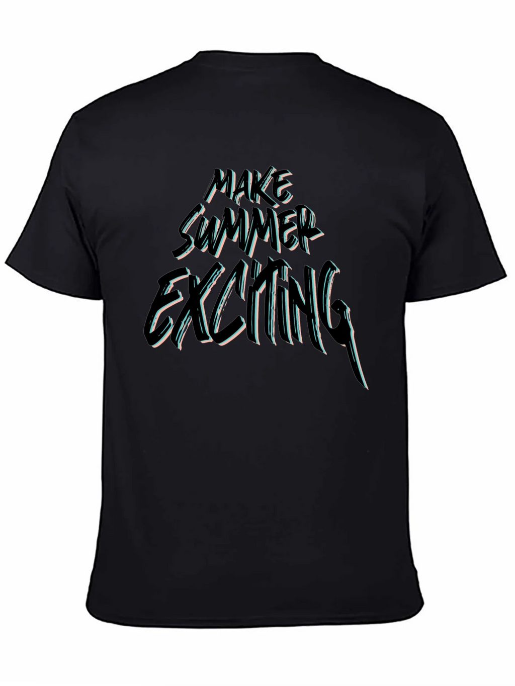 Make Summer Exciting Black Graphic Tee