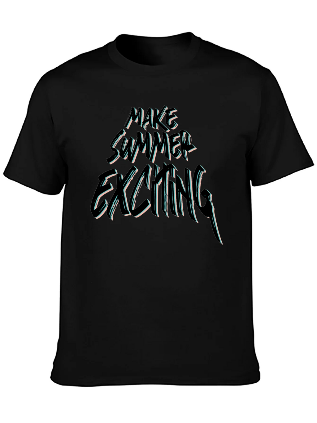 Make Summer Exciting Black Graphic Tee