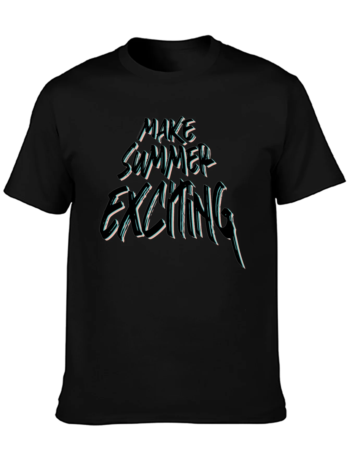 Make Summer Exciting Black Graphic Tee